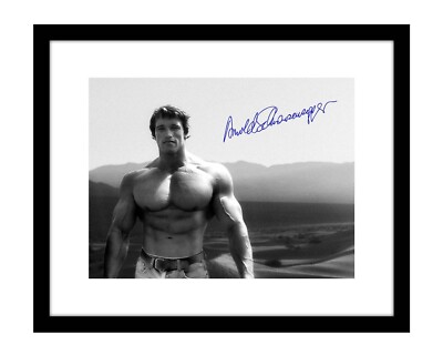 Arnold Schwarzenegger 8x10 Signed photo print shirtless in desert autographed