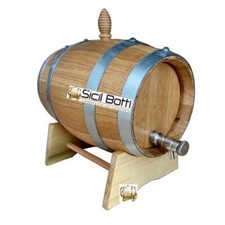 Botte in rovere da 20 litri, rubinetto acciaio inox e Logo Personalizzato