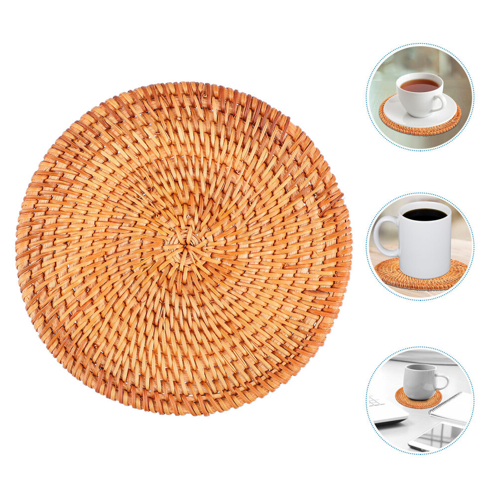 Wood Rattan Heat Insulation Mat Round Floor Cushion Woven Placemats eBay