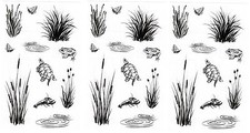 Pincel de la señora Grossman MARSH Life Nature pluma y tinta álbum de recortes pegatinas 3 hojas