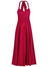 NEW, Alice + Olivia Isabelle Halter Tie Fit & Flare Dress in Red Sz 12 #LD208