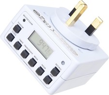 Digital Timer Switch | 7 Day Programmable Plug Timer | Light Switch UK Socket