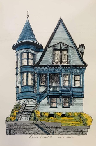 Eileen David- Watercolor monoprint on paper