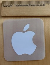 APPLE White Logo Sticker Decal iPhone Mac iPa...