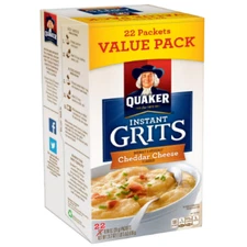 Quaker Instant Grits Cheddar Cheese Naturally Flavored, 0.98 oz 22 Count Box...