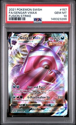 PSA 10 GENGAR VMAX 157/264 FULL ART FUSION STRIKE POKEMON 🌑