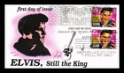 ELVIS PRESLEY LEGENDS OF MUSIC FDC DUAL CANCEL PUGH HAND PAINTED US COVER