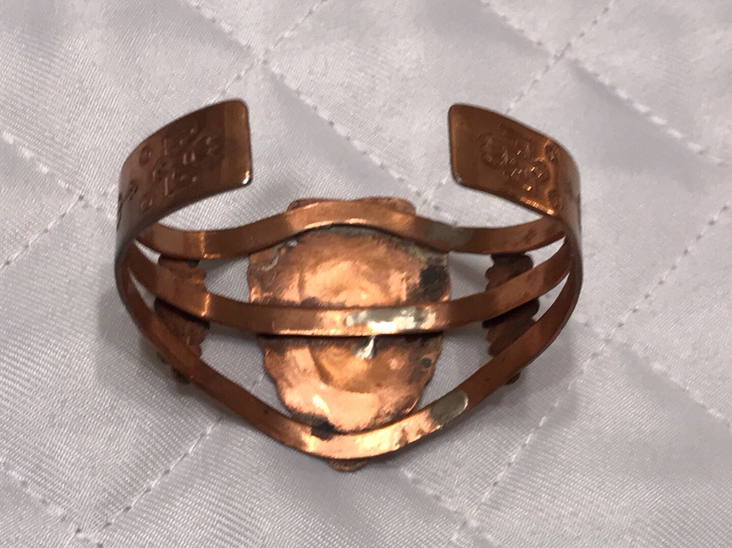 Bell Trading Post Signed Arrowhead Turquoise Cuff… - image 3