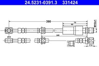 Bremsschlauch ATE 24.5231-0391.3 FüR Vectra Opel J96 CC Caravan F19 F35 F68 16V