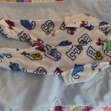 Sesame Street Fleece One Piece Pajamas 3/6M Big Bird Elmo Cookie Monster