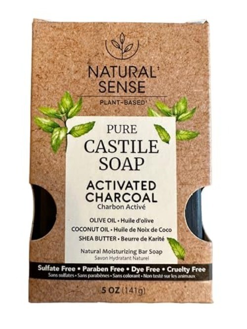 Natural Sense Activated Charcoal Bar Soap 5 oz Plant-Based Paraben