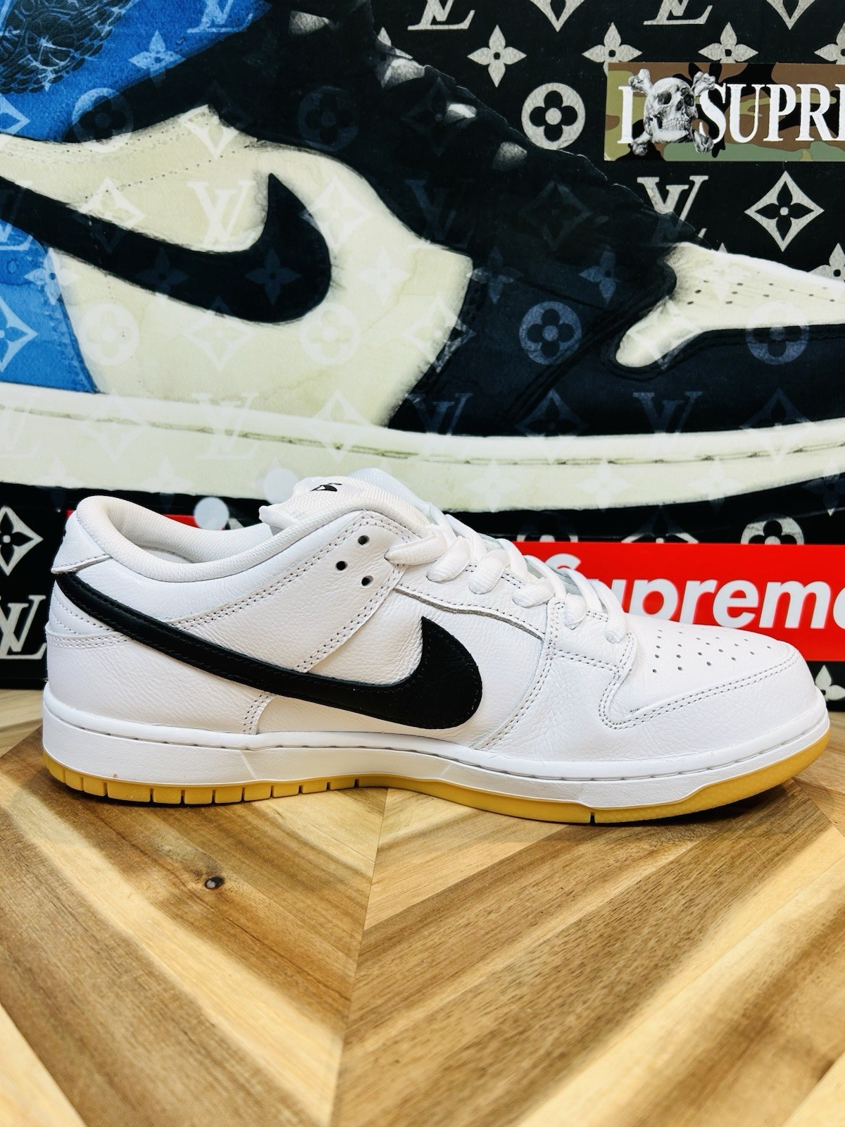Nike SB Dunk Low Pro Premium White Gum Pebble CD2563 101 Men’s 12 USA image 2