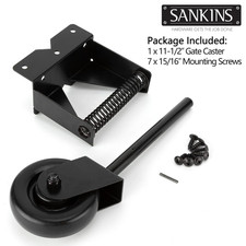 Spring Loaded Gate Caster for Wooden Gate PVC Fence, Heavy Duty Gate Wheel Ca...