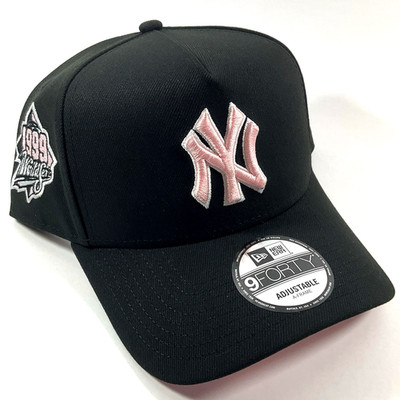 New Era NY Yankees Exclusive Blk Pink UV White 9FORTY A-Frame Snapback Hat Cap