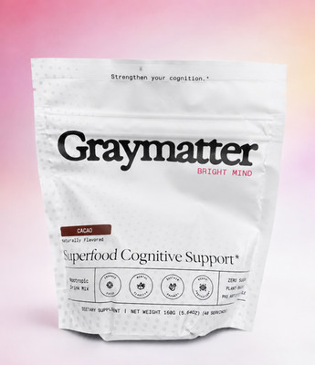 GRAYMATTER Superfood Cognitive Support 40 Servings - CACAO Drink Mix  