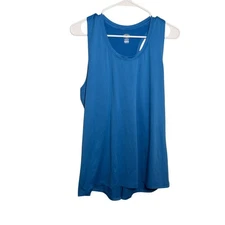 Athletic Works Tank Top Women's Large Blue Sleeveless Round Neck Active Shirt