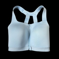 All in Motion Womens 34D Sculpt High Support Zip Front Sports Bra Light Blue