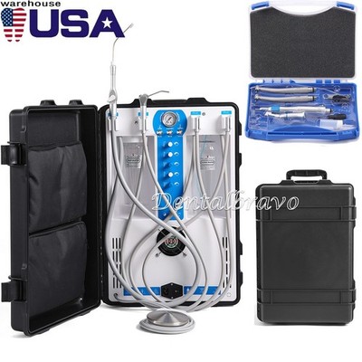 Unidad de entrega dental portatil móvil compresor de aire succión /handpiece 4H