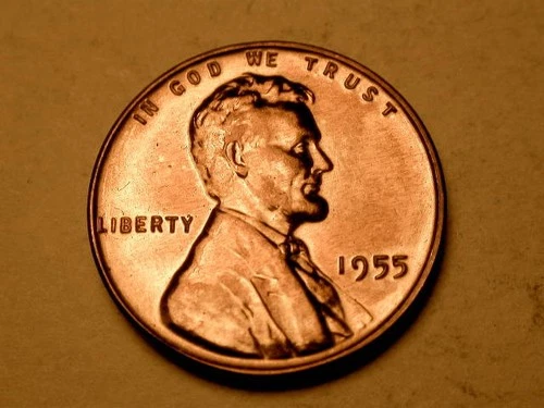 Photo of a 1955-P Lincoln Wheat Cent Proof from an eBay listing that sold on Jul 19, 2026