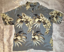 Vintage 90s Puritan Tropical Hibiscus Hawaiian Shirt Large Short Sleeve