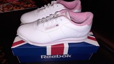 Nuevo Cuero Blanco Reebok Clásico Princesa Zapatillas Niños Niñas 2 Tenis Zapatos