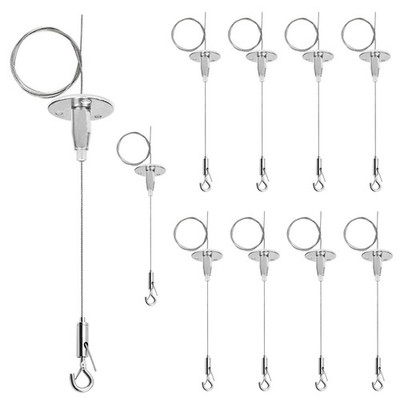 10 Pack 3.2 ft Ceiling Sign Hanger Suspension Cable Wire for LED Panel Light