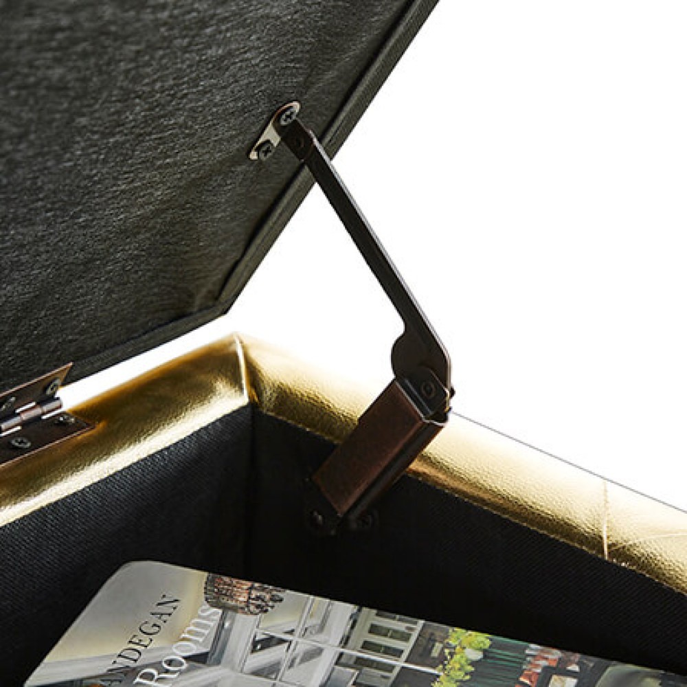 Bed Foot Storage Bench with Crystal Button Accents