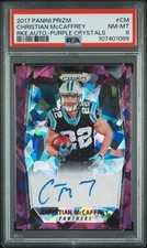 2017 Christian Mccaffrey Purple Ice Prizm Rookie Auto 1/75 PSA - ON CARD AUTO. rookie card picture