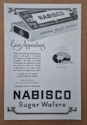 Antique Candy - National Biscuit Co. - Taffy Bar - Sugar Wafers - 1920's AD Lot