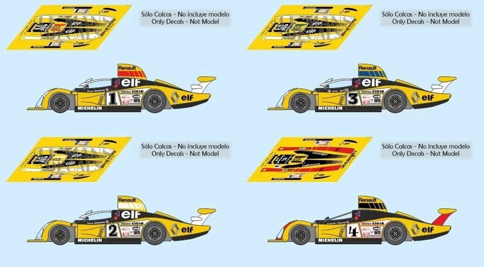 Autocollants Renault Alpine A442 Le Mans 1978 1:32 1:43 1:24 1:18 A443... - Photo 1/1