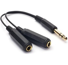 DISINO 1/4 Splitter, 1/4" TRS Stereo Male to Dual 1/4" TRS Stereo Female Y