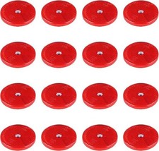16 Pack Front Reflector Round Reflector for Driveway Fence Gate Pos Color: Red