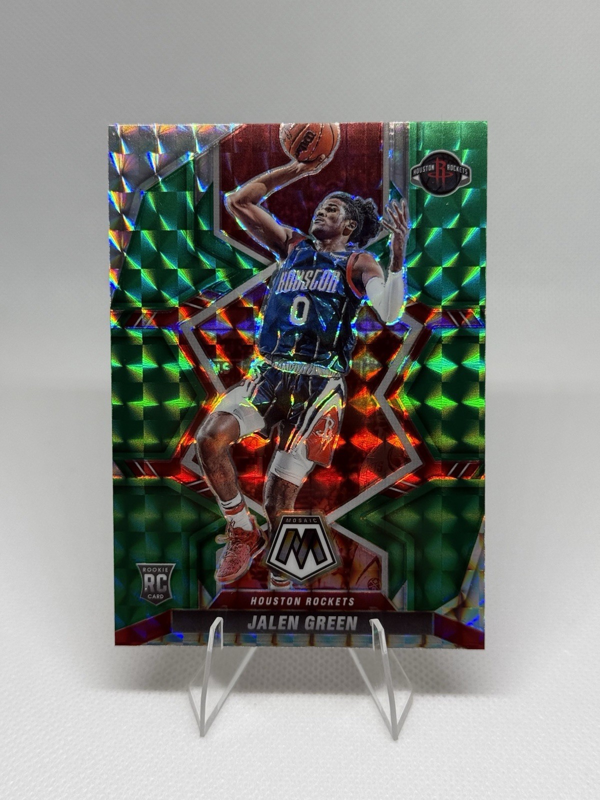 2021 Panini Mosaic Jalen Green (RC) Green Prizm #206  Houston Rockets Rookie 🔥