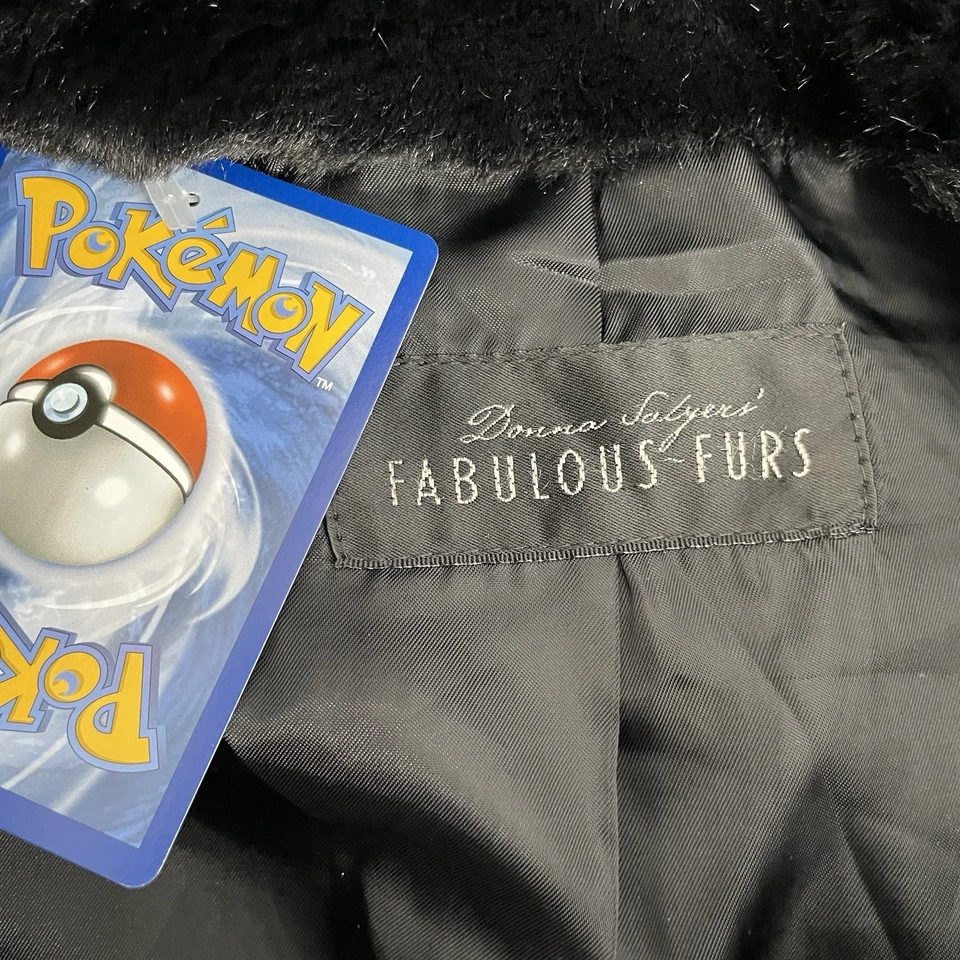 Abrigo de piel Donna Salyers Fabulous Furs y para mujer XL visón negro con capucha glam posh  Foto 4 de 4