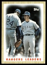 1987 Topps Rangers Leaders - Ricky Wright/Bobby Valentine Texas Rangers #656