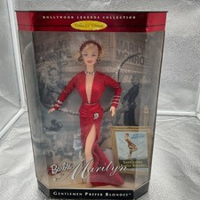 Marilyn Monroe Gentlemen Prefer Blondes Barbie Doll 1997 Mattel 17452 Red Dress