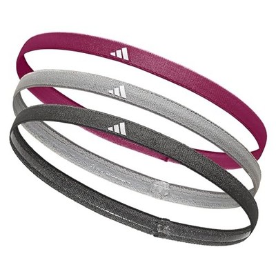 adidas Sport Stirnband Einheitsgröße 3er Pack schwarz/grau/Power Berry rutsch...