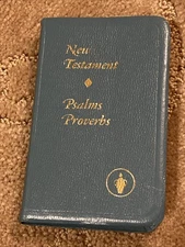 Pocket Bible NIV New Testament Psalms Proverbs 1987 Gideon Blue