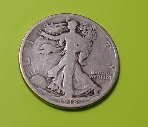1918 -D Walking Liberty Half Dollar   - VG  / Fine # 1300