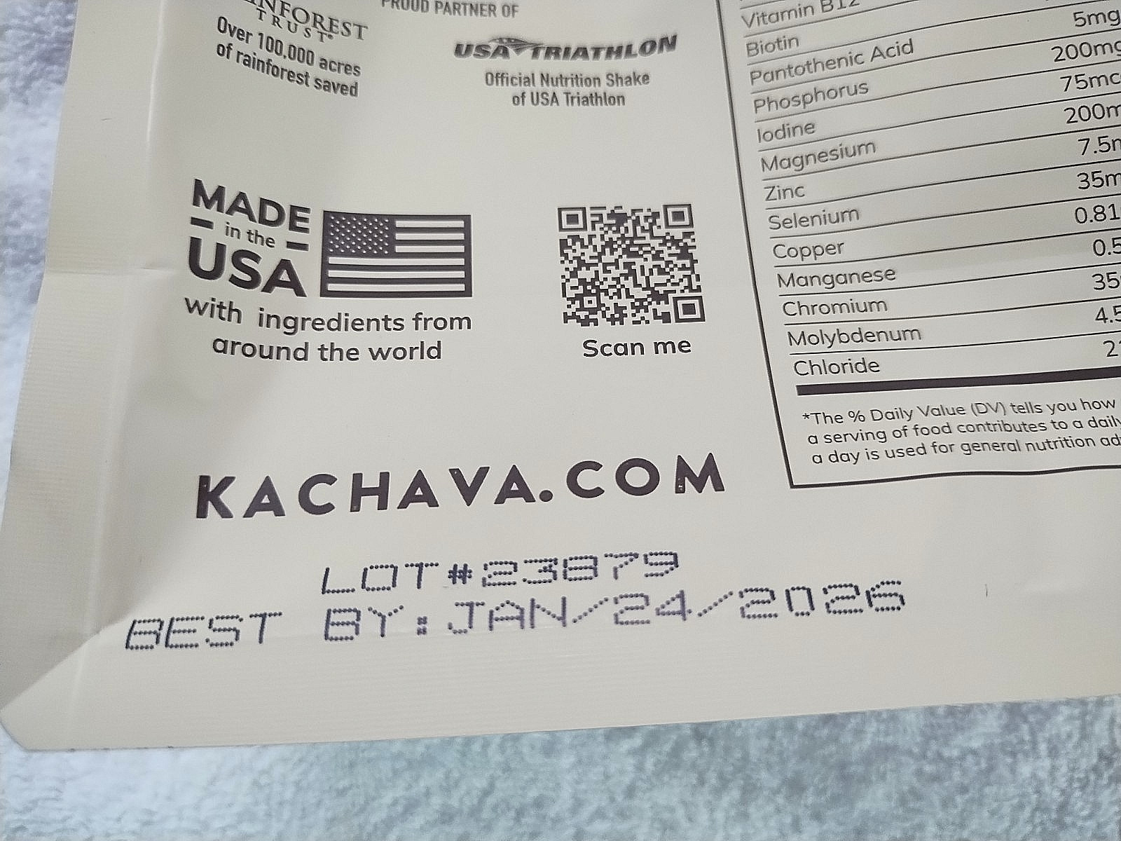 KACHAVA - 32 OZ. Acai Coconut ALL-IN-ONE NUTRITION SHAKE  EXP 03/2026