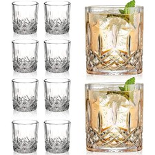 "Double Old Fashioned Glasses  Scotch Whiskey Crystal Set of 8