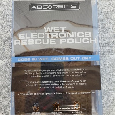 Absorbits Wet Electronics Rescue Pouch Reusable Moisture Remover Pouch Black