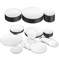 40 Pieces Mini Size Round Mirror Small Round Mirror Adhesive Tiles Home Decor...