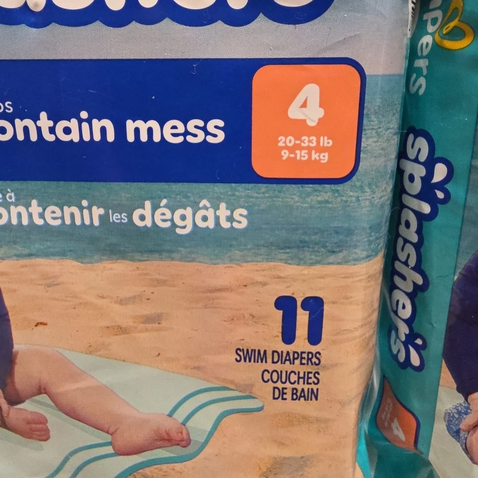 Splashers Pampers, tamaño 4, 20-33 lb, paquete de 33 Foto 3 de 3