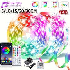 5-30CM RGB LED Strip Light Music Sync Color Changing Smart App w/Remote Control