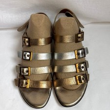 Sofft Metallic Strappy Buckle Sandals Women  s Size 8