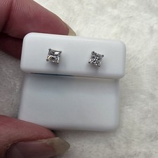 925 Sterling Silber Princess Cut Square Moissanite Ohrringe
