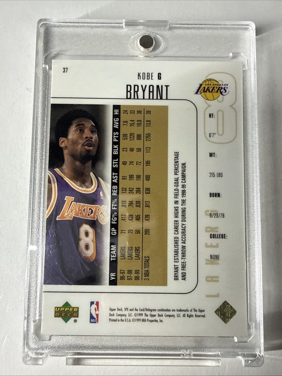 1999-00 Upper Deck SPx #37 Kobe Bryant LA Lakers HOF W134 | eBay
