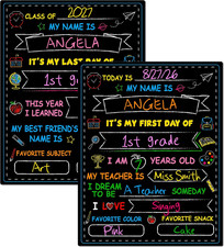 First Last Day of School Chalkboard, Double Sided First Day School Sign