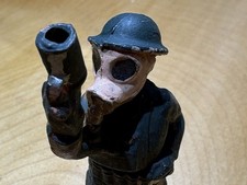 Vintage Manoil Barclay Gas Mask Soldier Cast Metal Soldier Toy